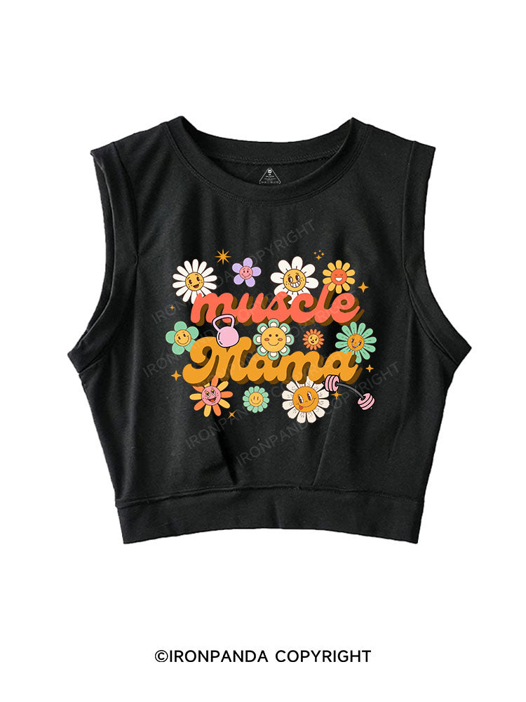 MUSCLE MAMA SLEEVELESS CROP TOPS
