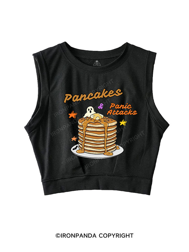 PANCAKES & PANIC ATTACKS SLEEVELESS CROP TOPS