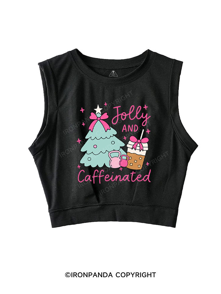 JOLLY AND CAFFEINATED SLEEVELESS CROP TOPS