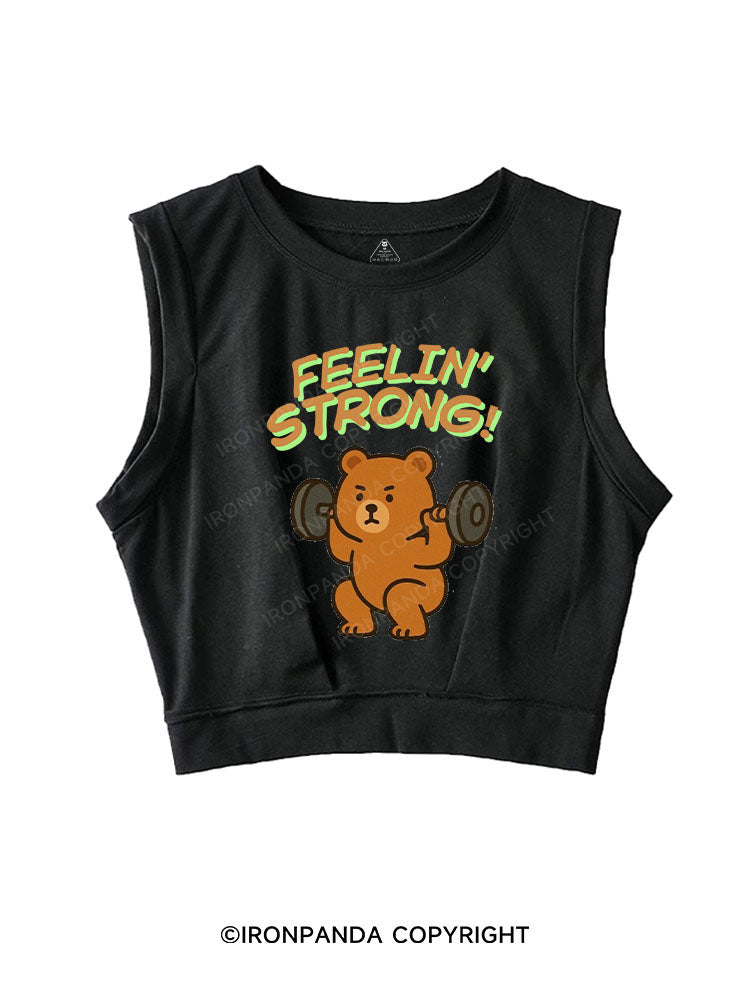 FEELIN' STRONG! SLEEVELESS CROP TOPS