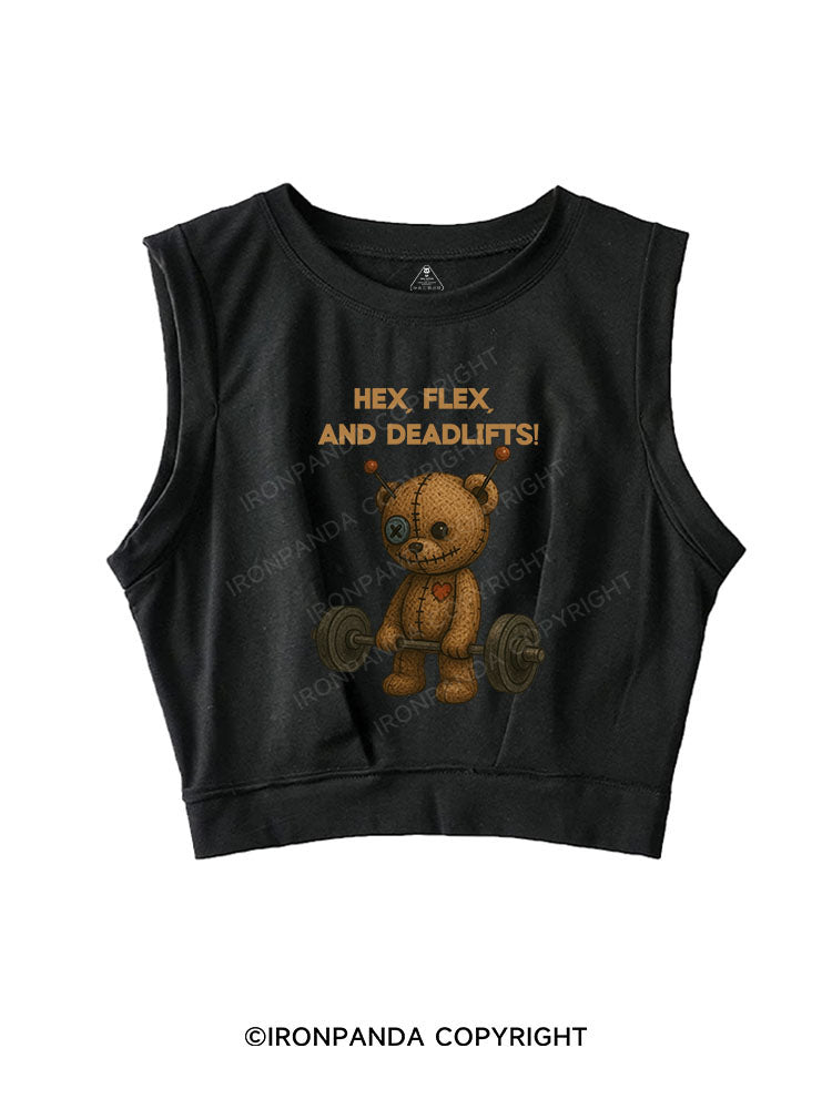 HEX, FLEX, AND DEADLIFTS! SLEEVELESS CROP TOPS