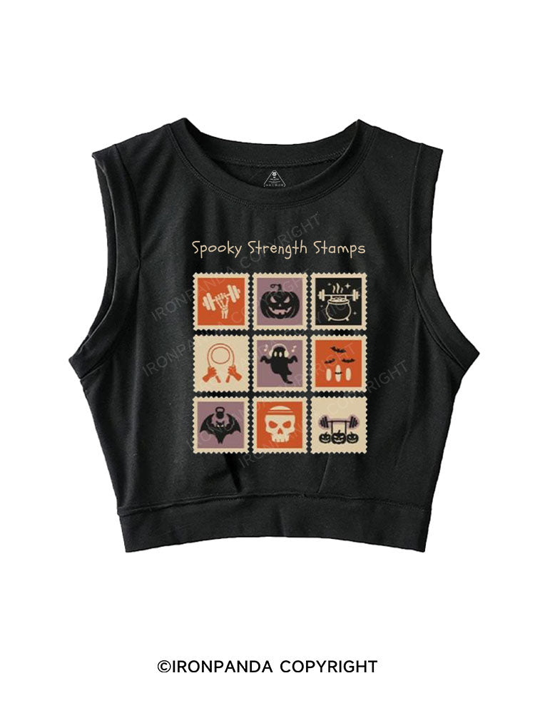 SPOOKY STRENGTH STAMPS SLEEVELESS CROP TOPS