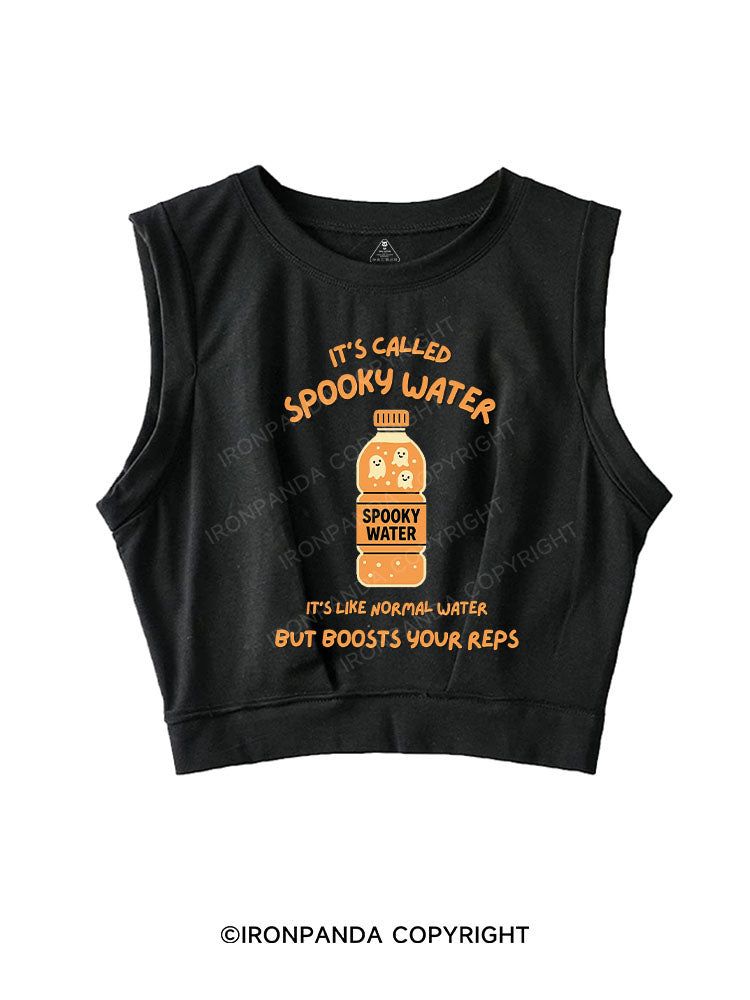 IT'S LIKE NORMAL WATER BUT BOOSTS YOUR REPS SLEEVELESS CROP TOPS
