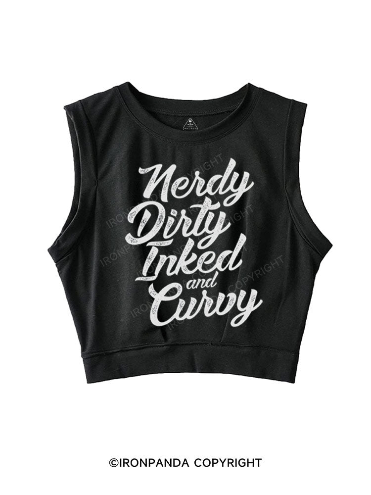 NERDY DIRTY INKED AND CURVY SLEEVELESS CROP TOPS
