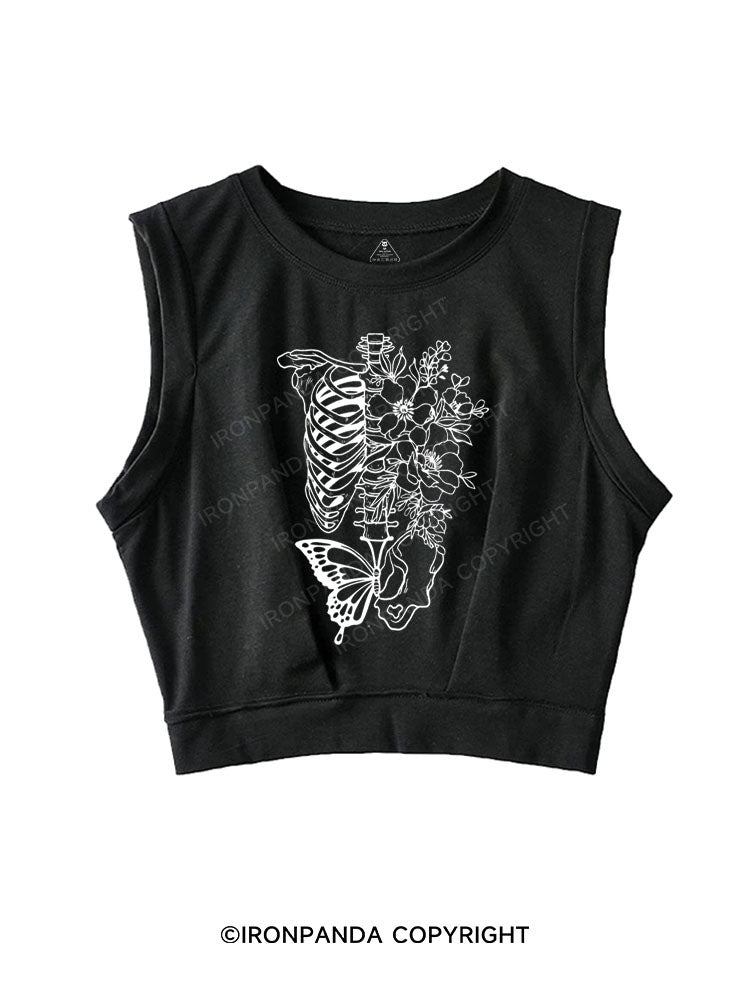 BLOOMING STRENGTH SLEEVELESS CROP TOPS