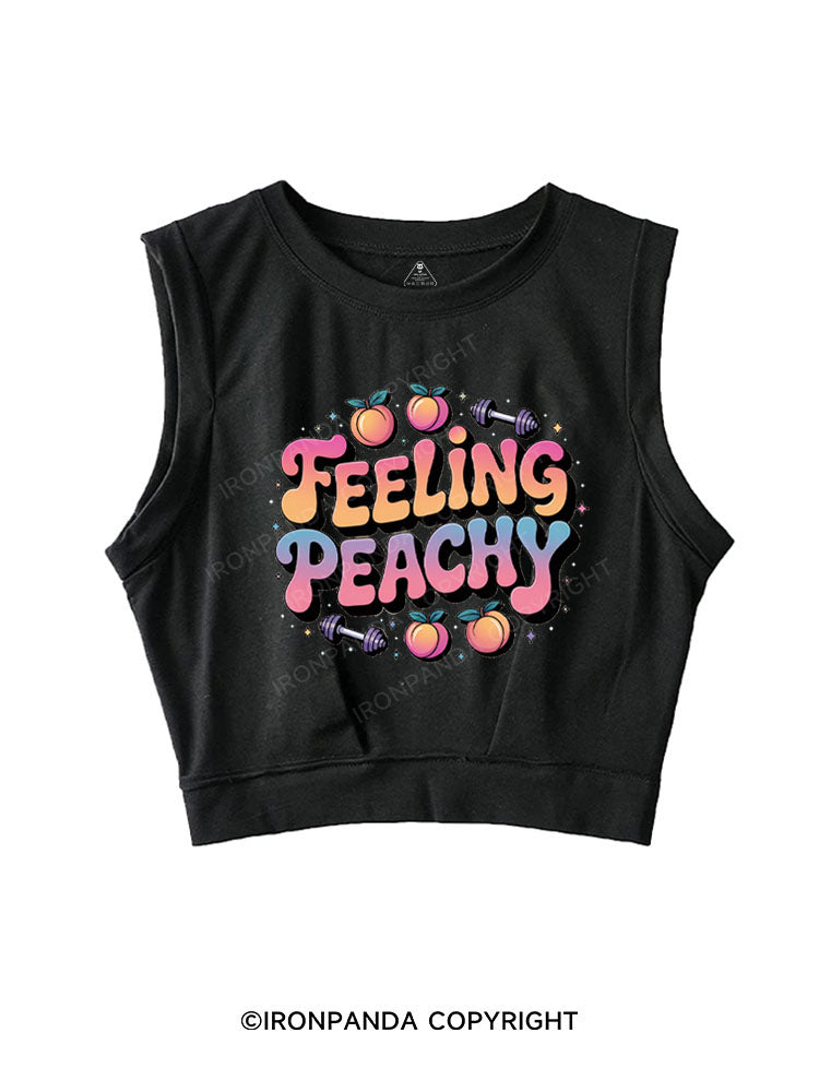 FEELING PEACHY SLEEVELESS CROP TOPS