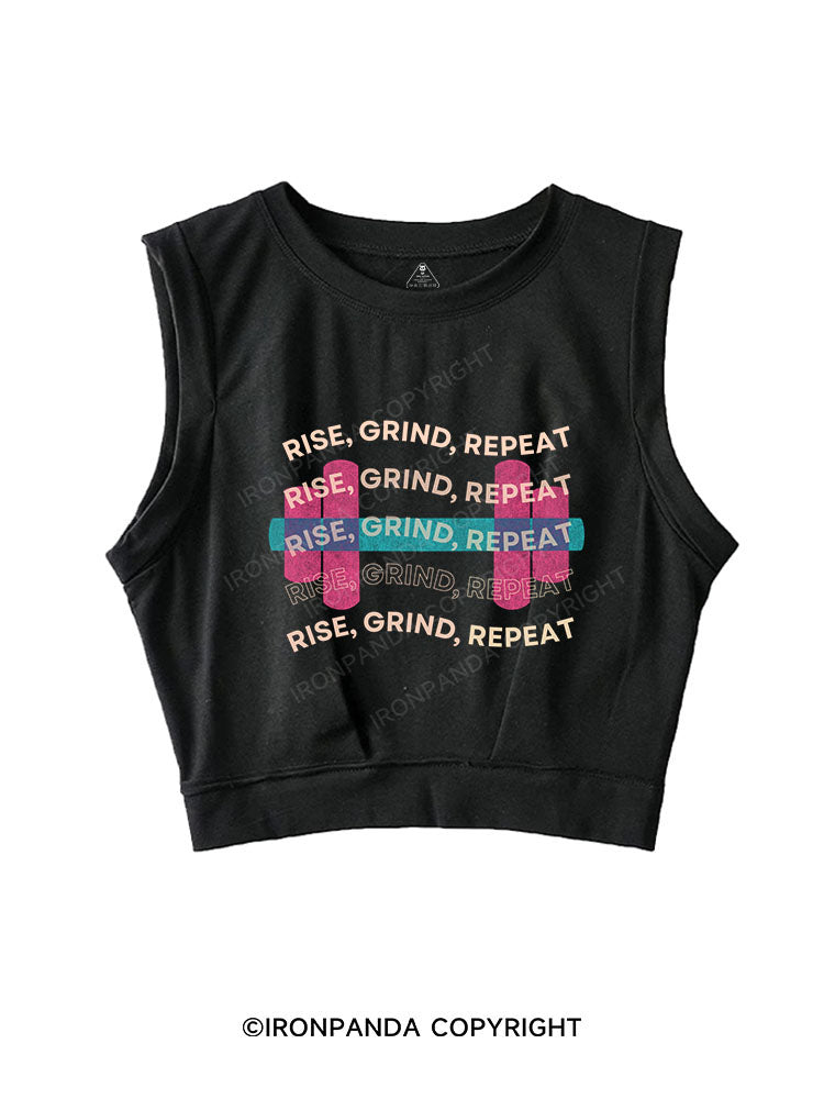 RISE, GRIND, REPEAT SLEEVELESS CROP TOPS