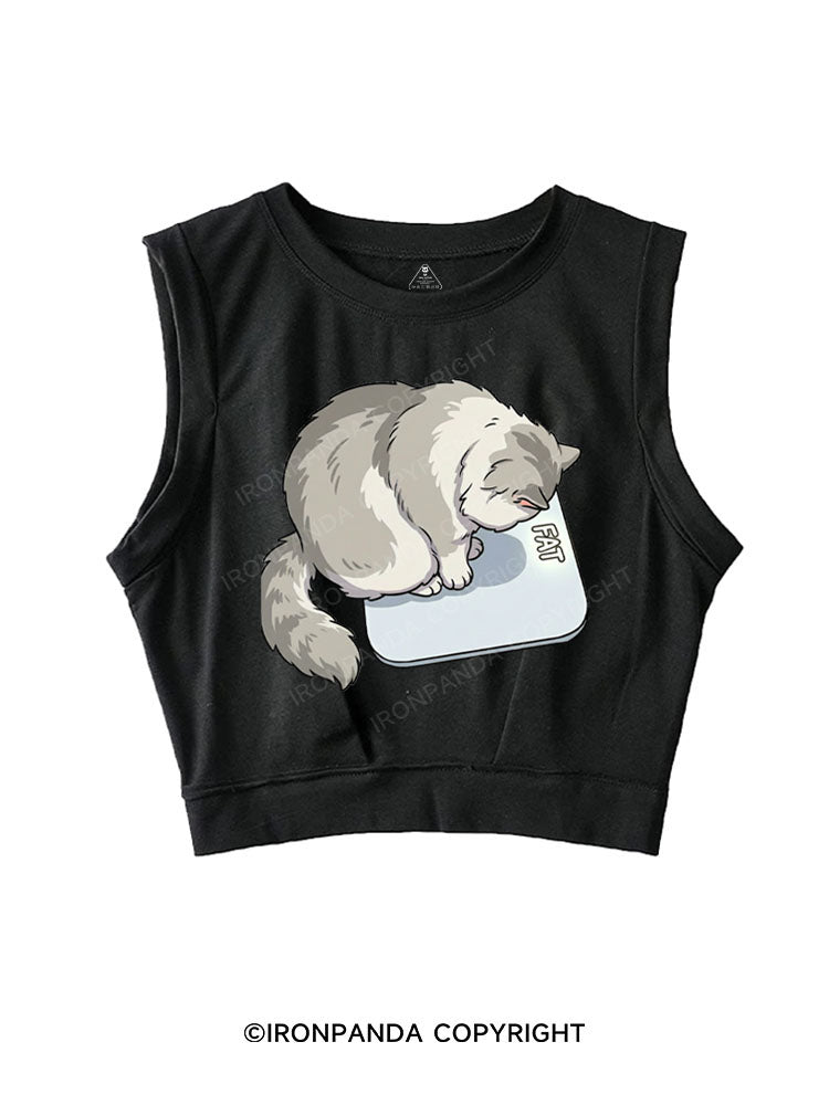 FAT CAT MOMENT SLEEVELESS CROP TOPS