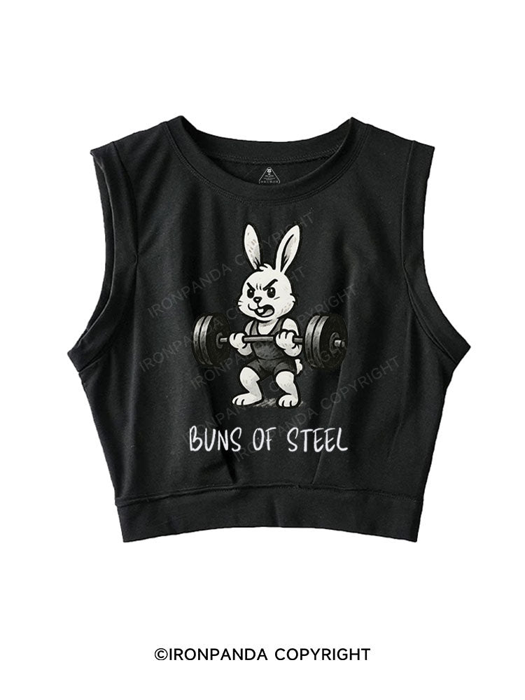 BUNS OF STEEL SLEEVELESS CROP TOPS
