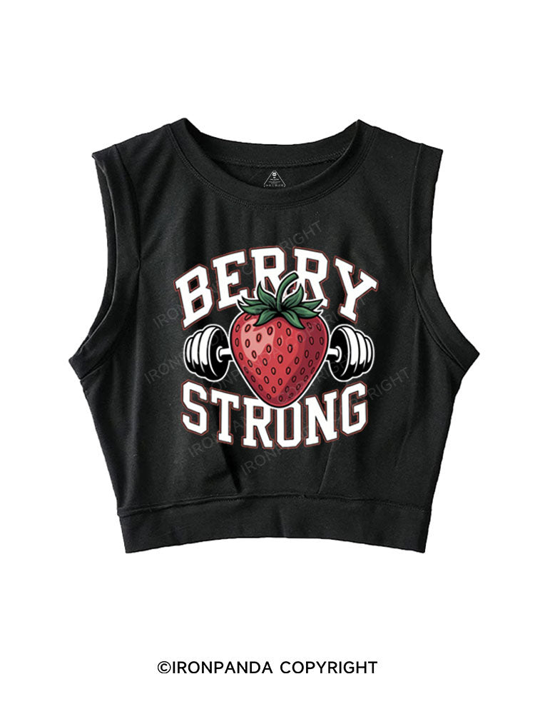 BERRY STRONG SLEEVELESS CROP TOPS