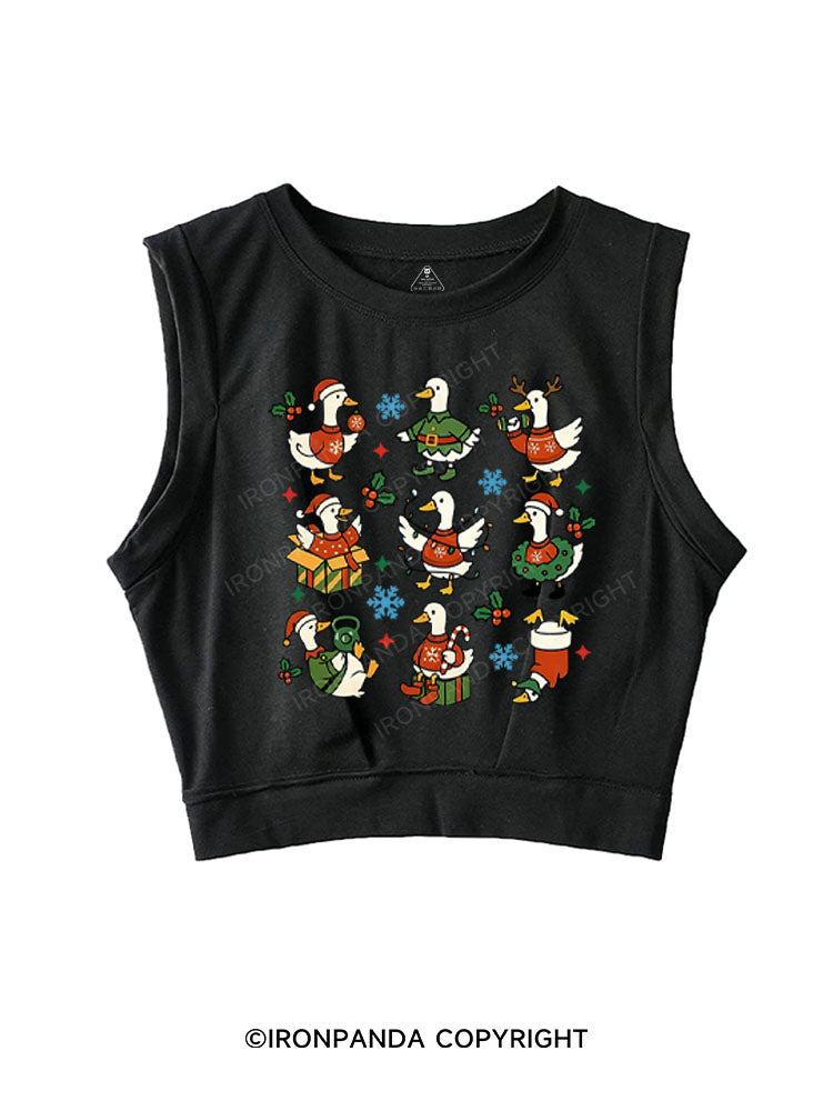 MERRY GOOSE FITNESS! SLEEVELESS CROP TOPS