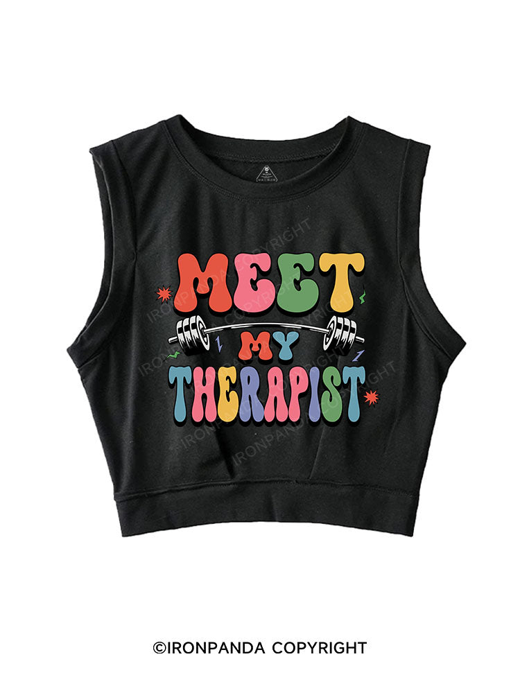 MEET MY THERAPIST SLEEVELESS CROP TOPS