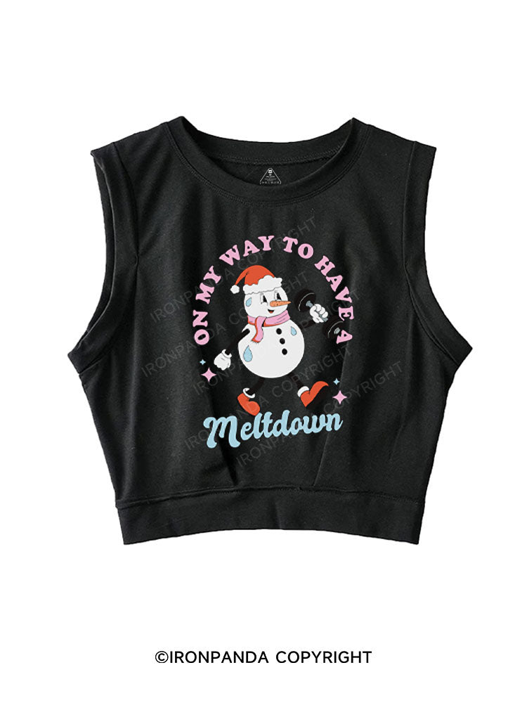 ON MY WAY TO HAVE A MELTDOWN SLEEVELESS CROP TOPS