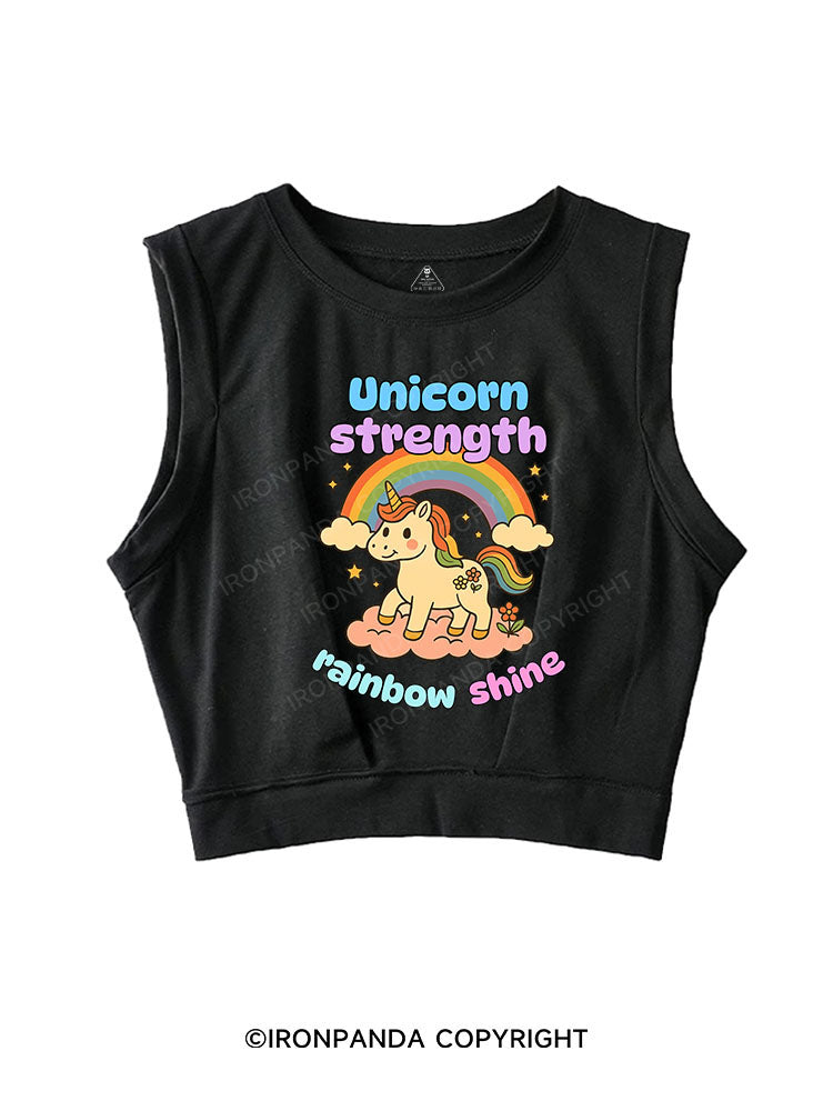 UNICORN STRENGTH RAINBOW SHINE SLEEVELESS CROP TOPS