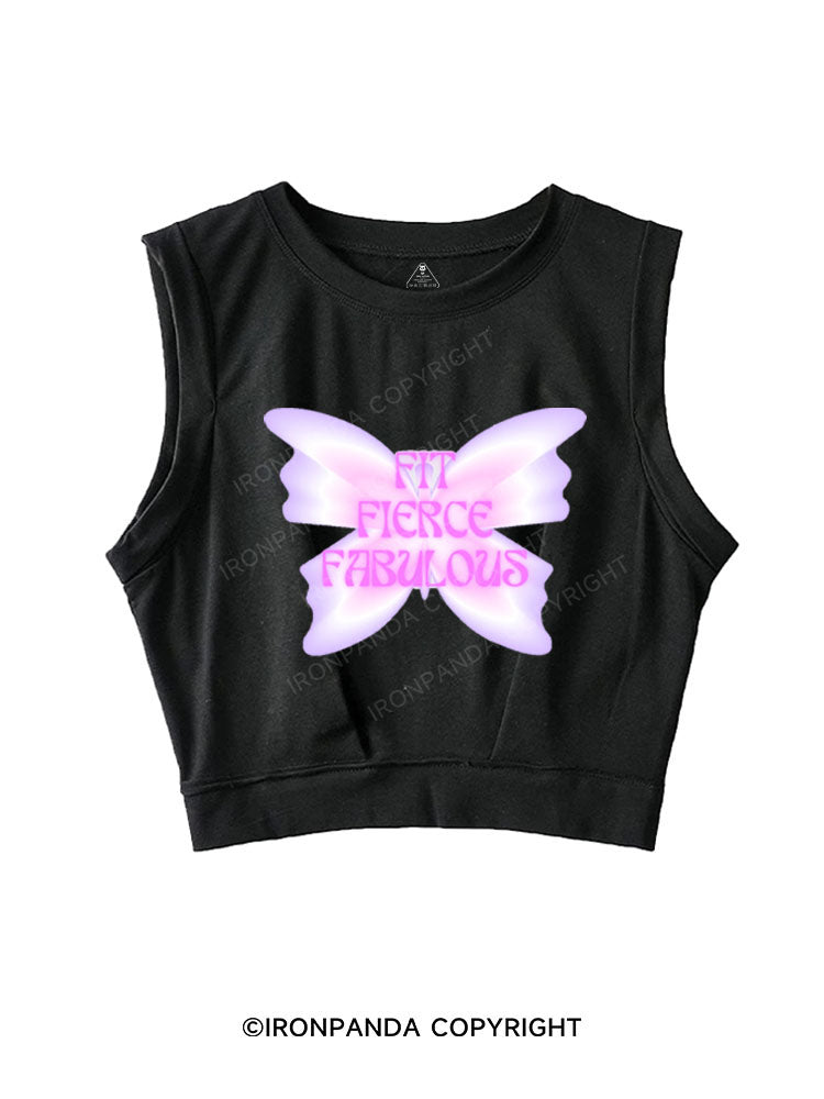 FIT FIERCE FABULOUS SLEEVELESS CROP TOPS