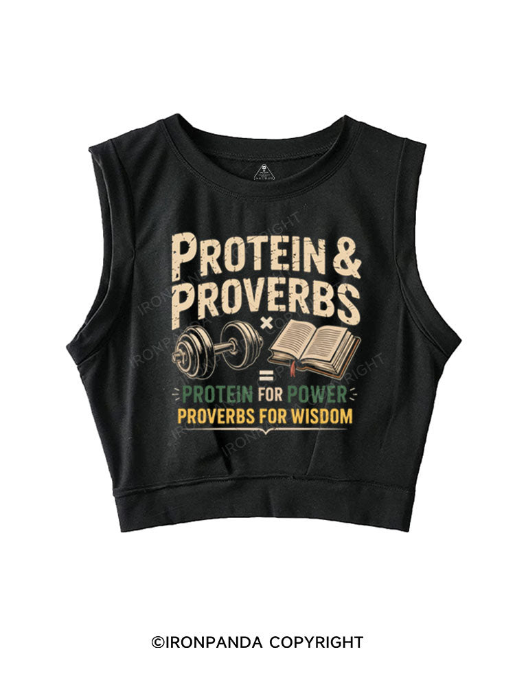 PROTEIN & PROVERBS SLEEVELESS CROP TOPS