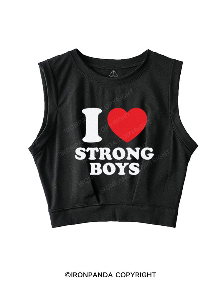 I ❤ STRONG BOYS SLEEVELESS CROP TOPS