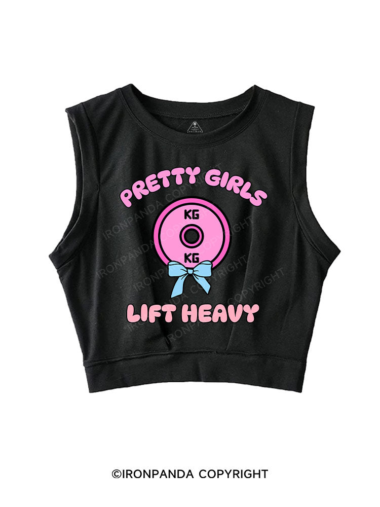 PRETTY GIRLS LIFT HEAVY SLEEVELESS CROP TOPS