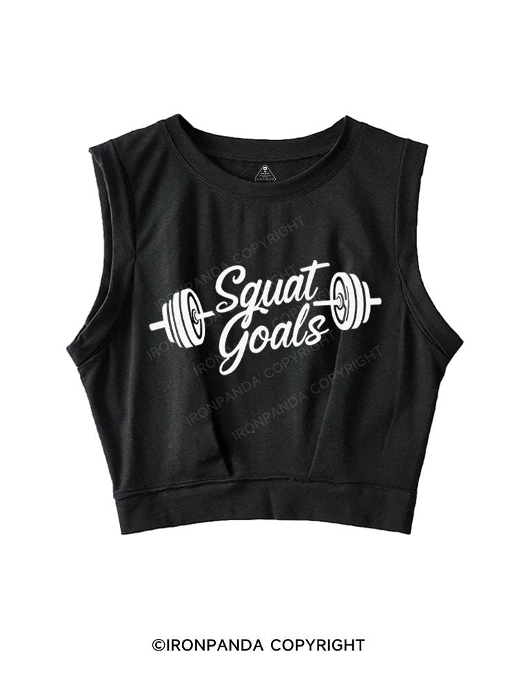 SQUAT GOALS SLEEVELESS CROP TOPS