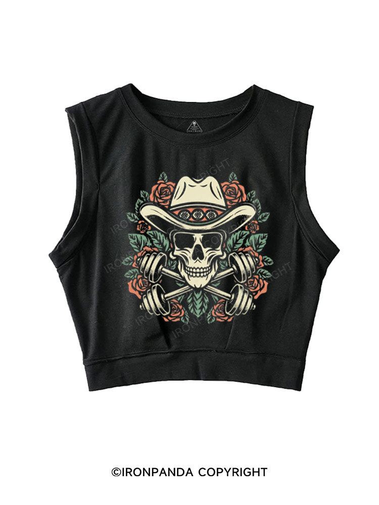 SKULL & STEEL SLEEVELESS CROP TOPS