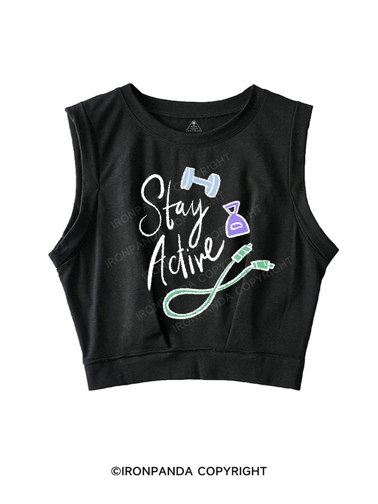 STAY ALIVE SLEEVELESS CROP TOPS