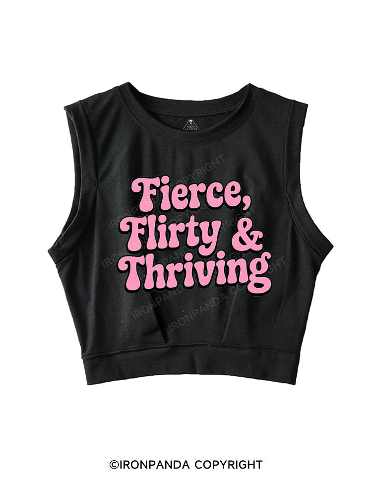 FIERCE, FLIRTY & THRIVING SLEEVELESS CROP TOPS