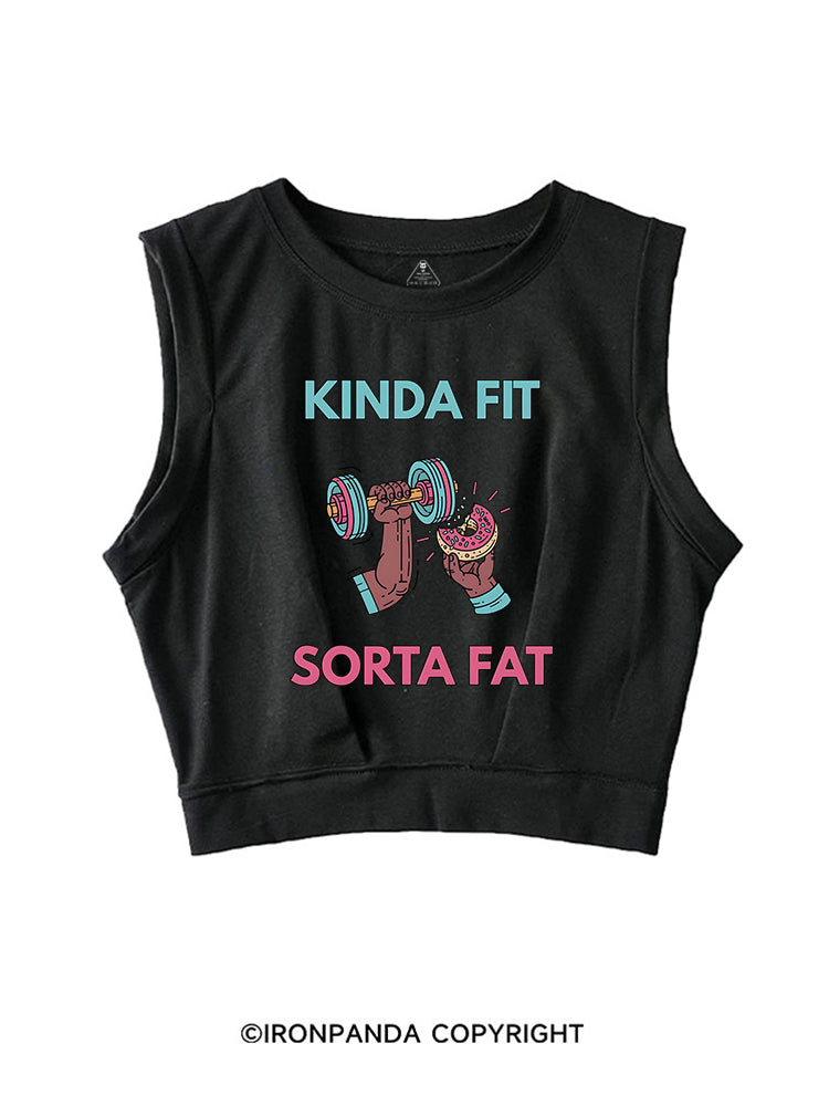 KINDA FIT SORTA FAT DONUT LOVER SLEEVELESS CROP TOPS