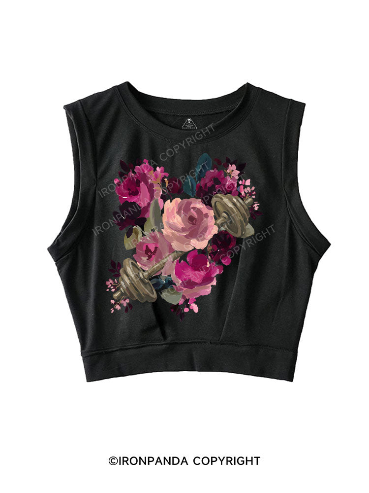 Power in Petals SLEEVELESS CROP TOPS
