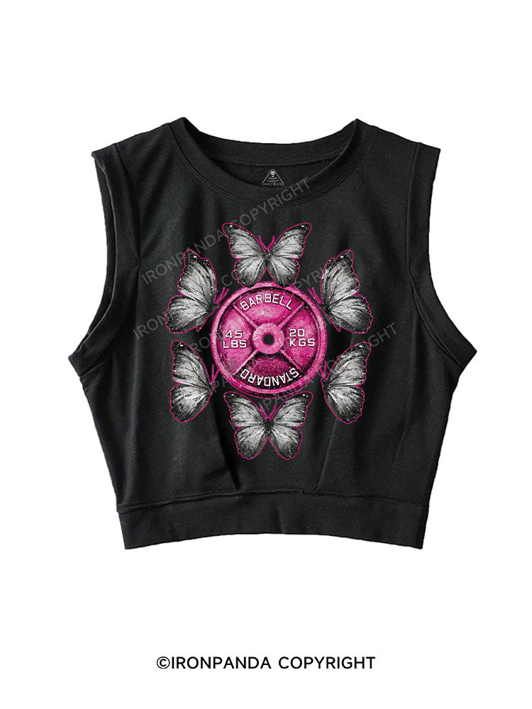 Barbell Butterfly SLEEVELESS CROP TOPS