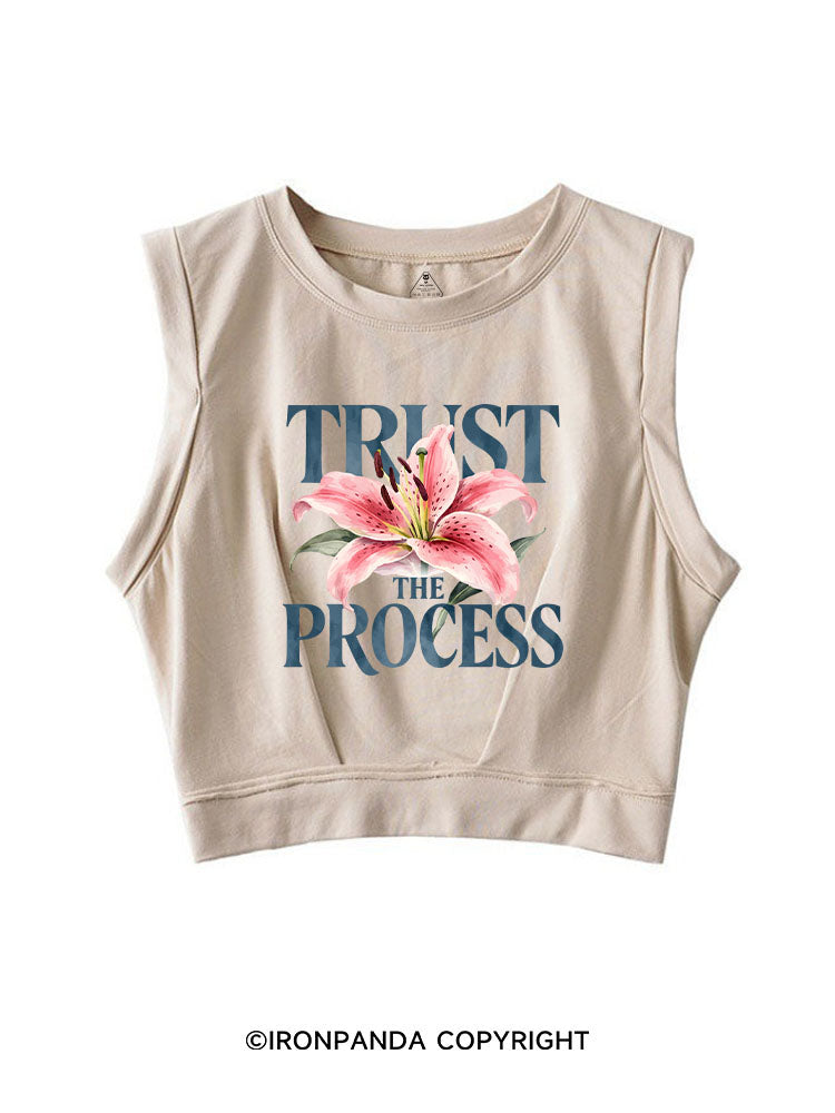 TRUST THE PROCESS SLEEVELESS CROP TOPS