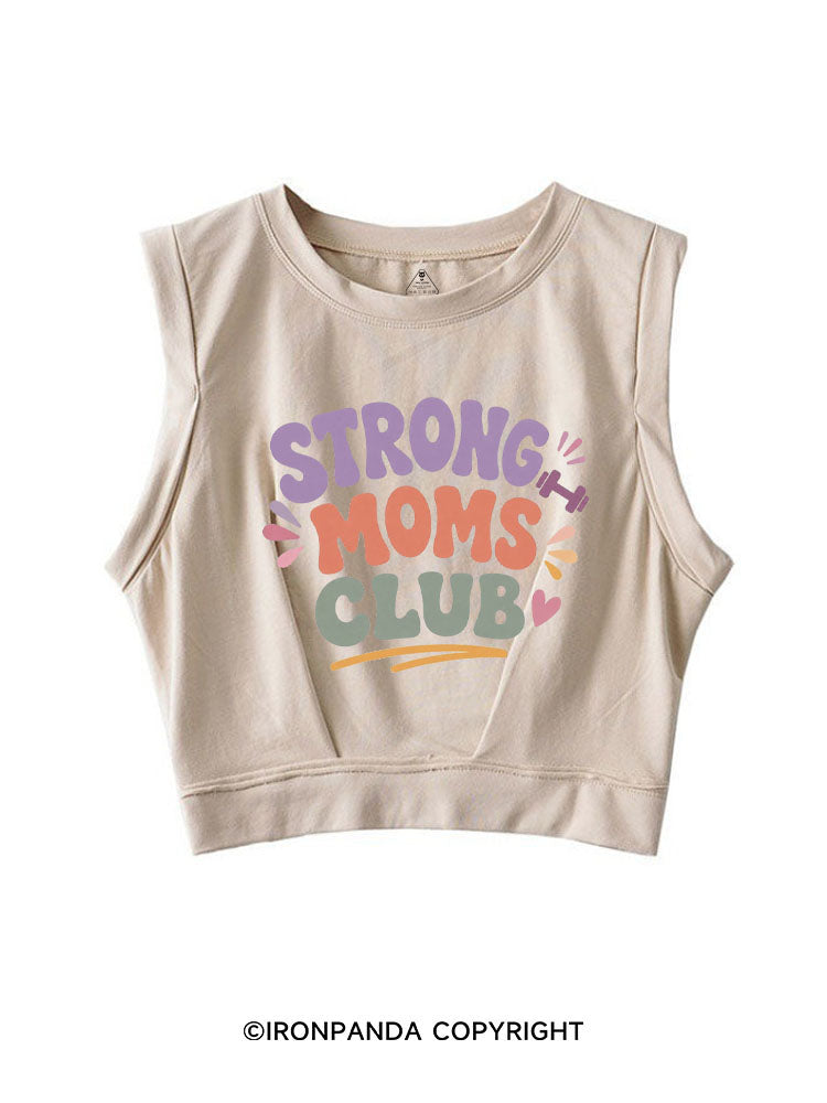 STRONG MOMS CLUB GYM MOMS SLEEVELESS CROP TOPS