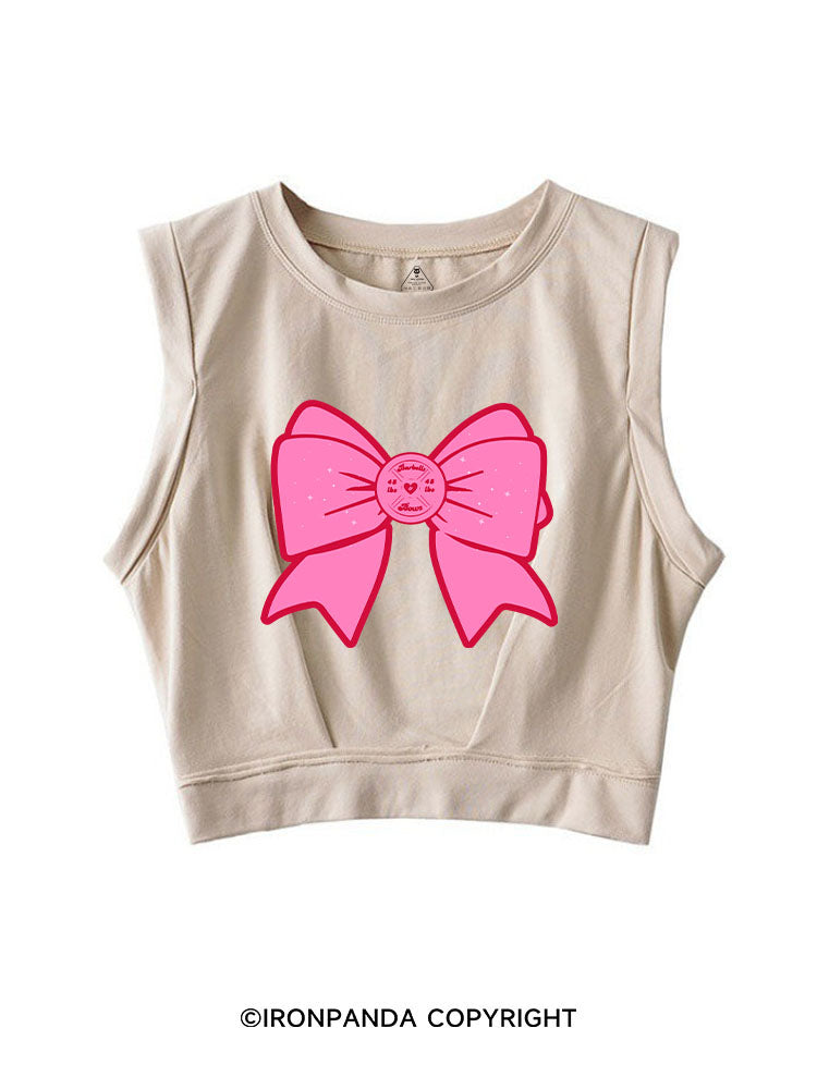 PINK PLATE PRINCESS SLEEVELESS CROP TOPS