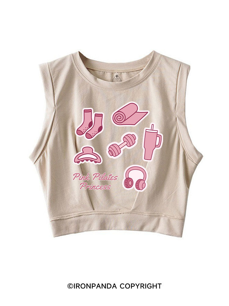 PINK PILATES PRINCESS SLEEVELESS CROP TOPS