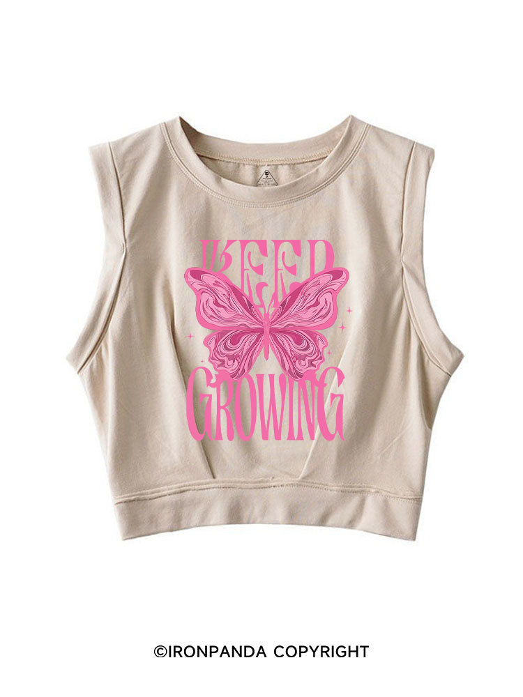 KEEP GROWING SLEEVELESS CROP TOPS