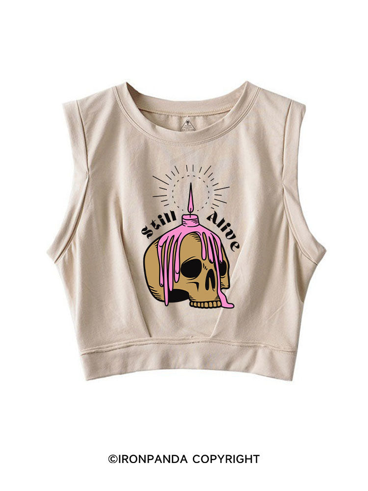 STILL ALIVE SLEEVELESS CROP TOPS