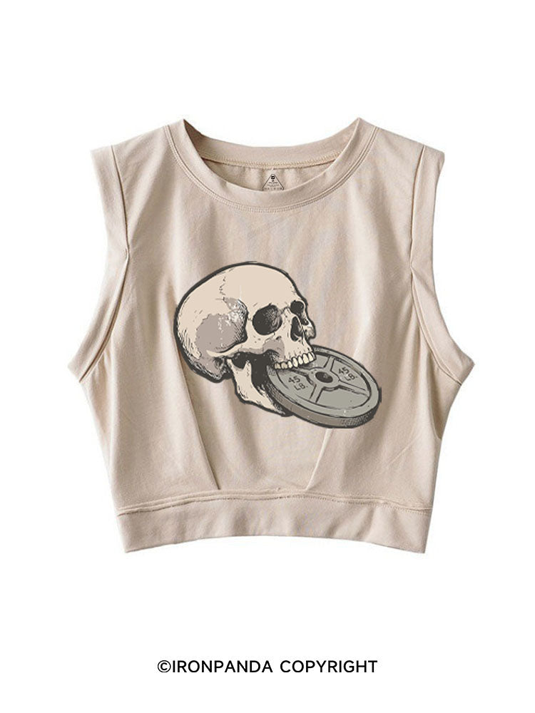 STRENGTH NEVER DIES SLEEVELESS CROP TOPS