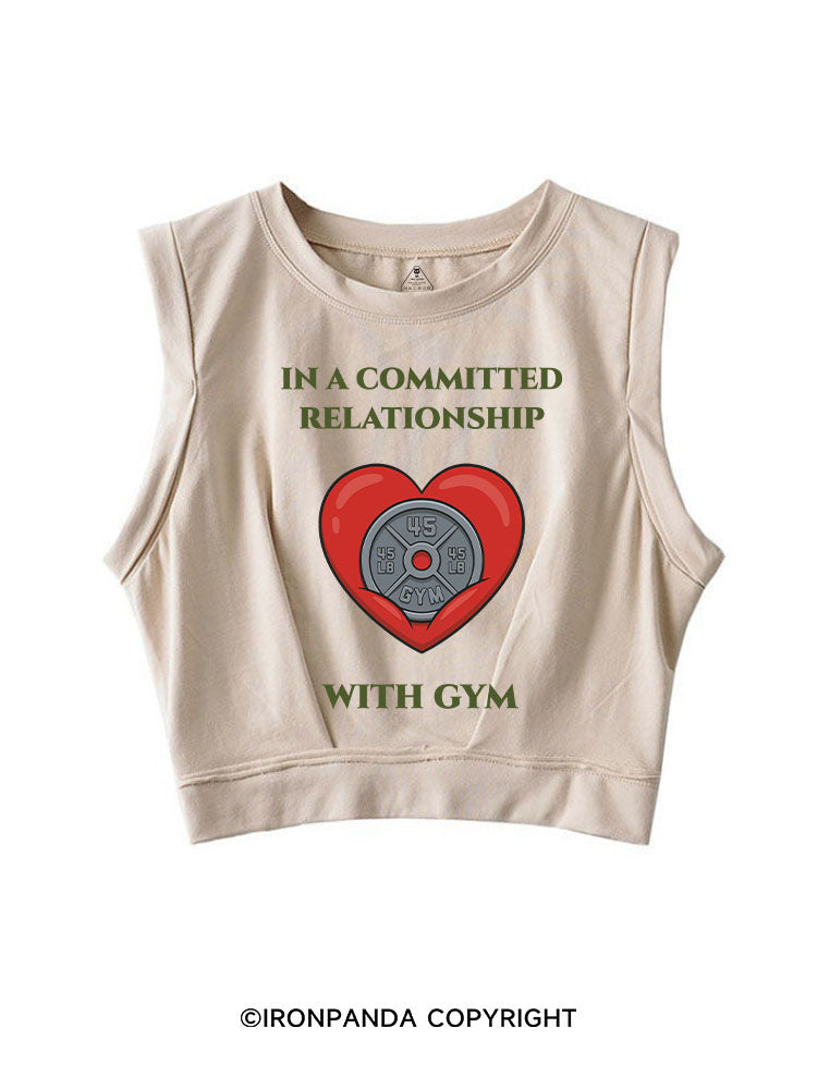 IN A COMMITTED WITH GYM SLEEVELESS CROP TOPS