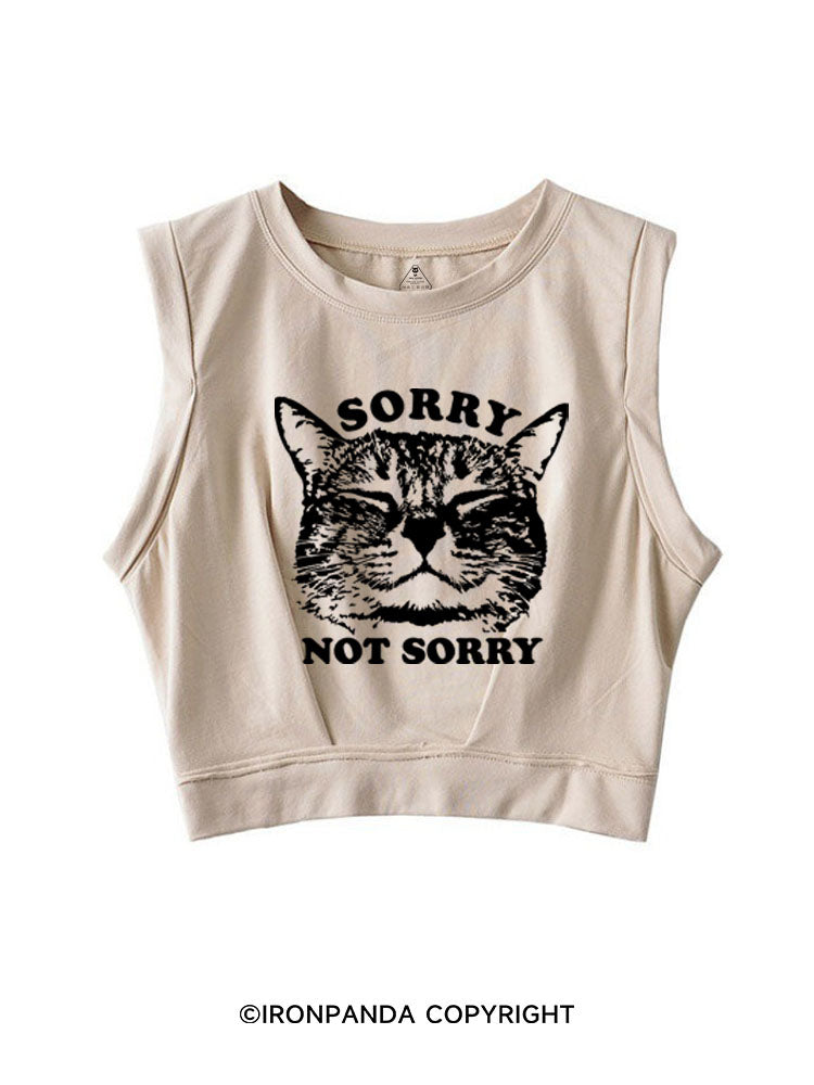 SORRY NOT SORRY SLEEVELESS CROP TOPS