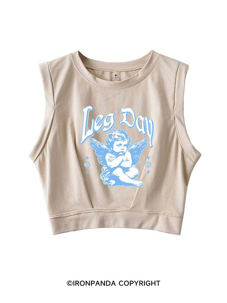 LEG DAY ANGLE SLEEVELESS CROP TOPS