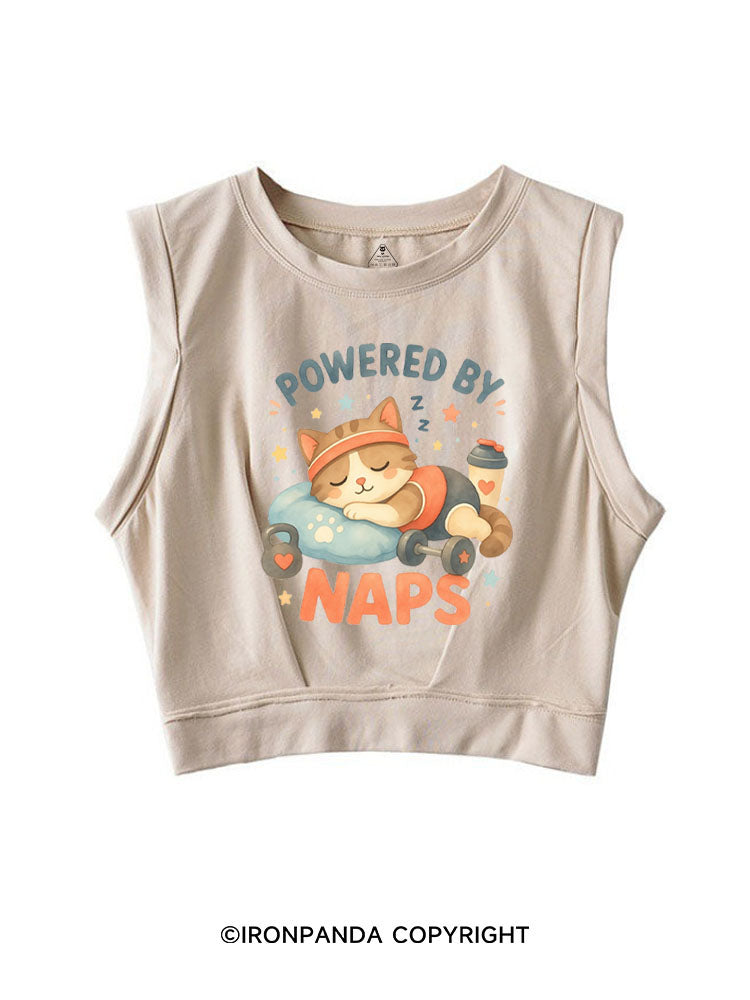 POWERED BY NAPS SLEEVELESS CROP TOPS