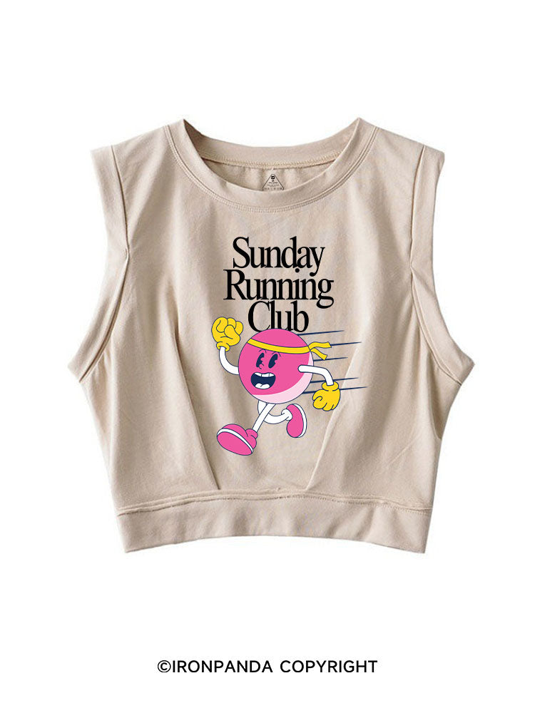 SUNDAY RUNNING CLUB SLEEVELESS CROP TOPS