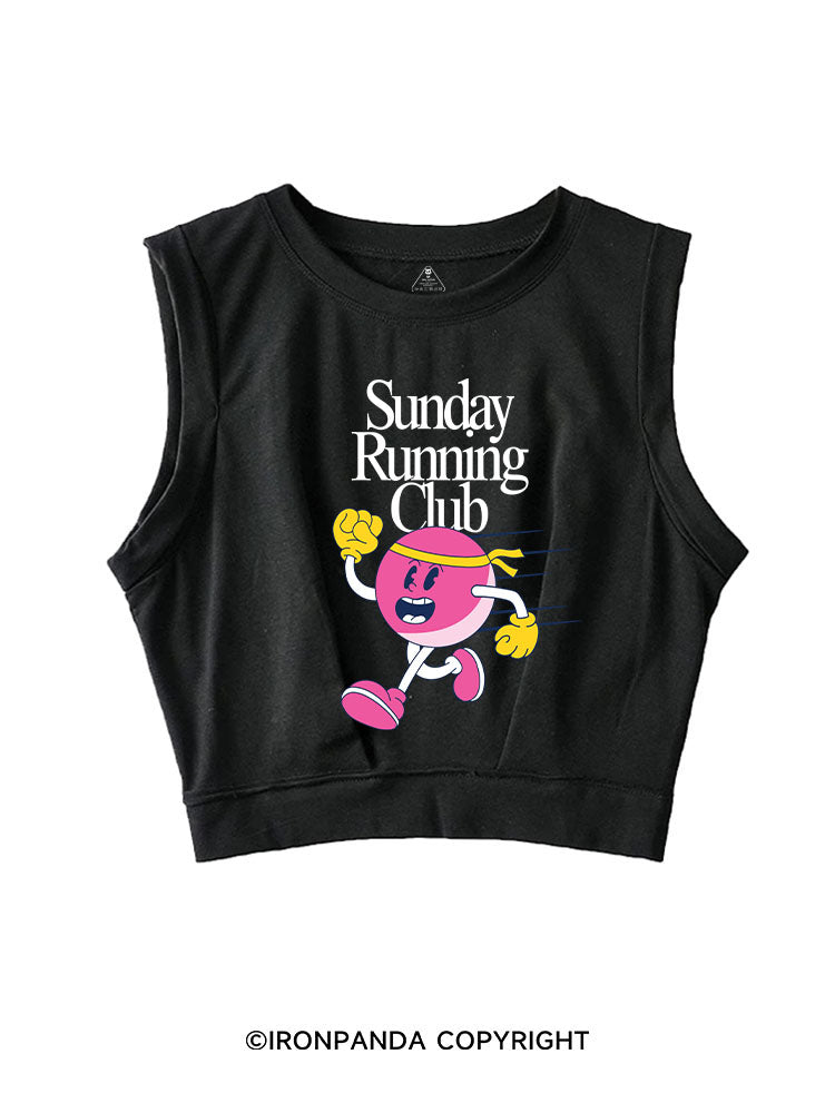 SUNDAY RUNNING CLUB SLEEVELESS CROP TOPS