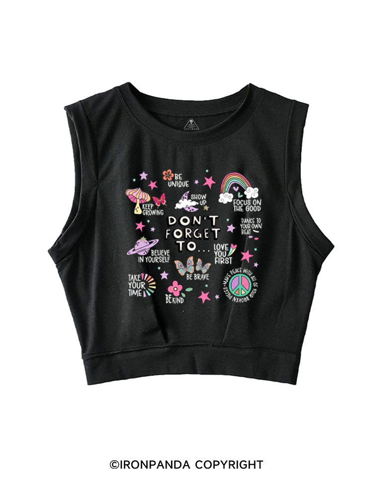 DON'T FORGET TO SLEEVELESS CROP TOPS