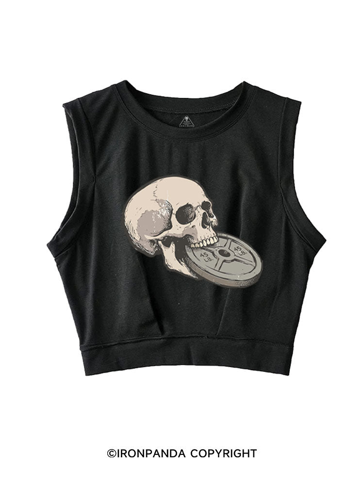 STRENGTH NEVER DIES SLEEVELESS CROP TOPS