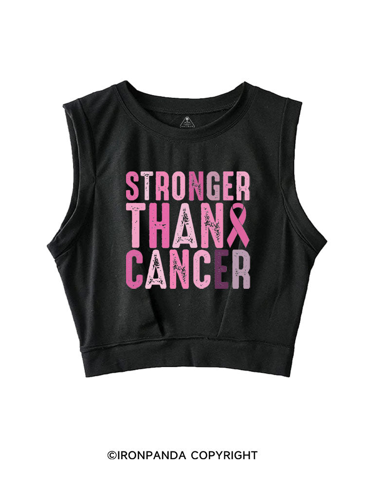 STRONGER THAN CANCER SLEEVELESS CROP TOPS