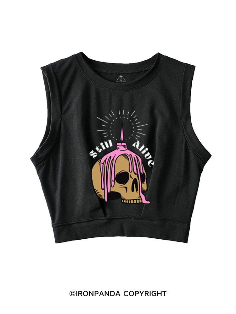 STILL ALIVE SLEEVELESS CROP TOPS