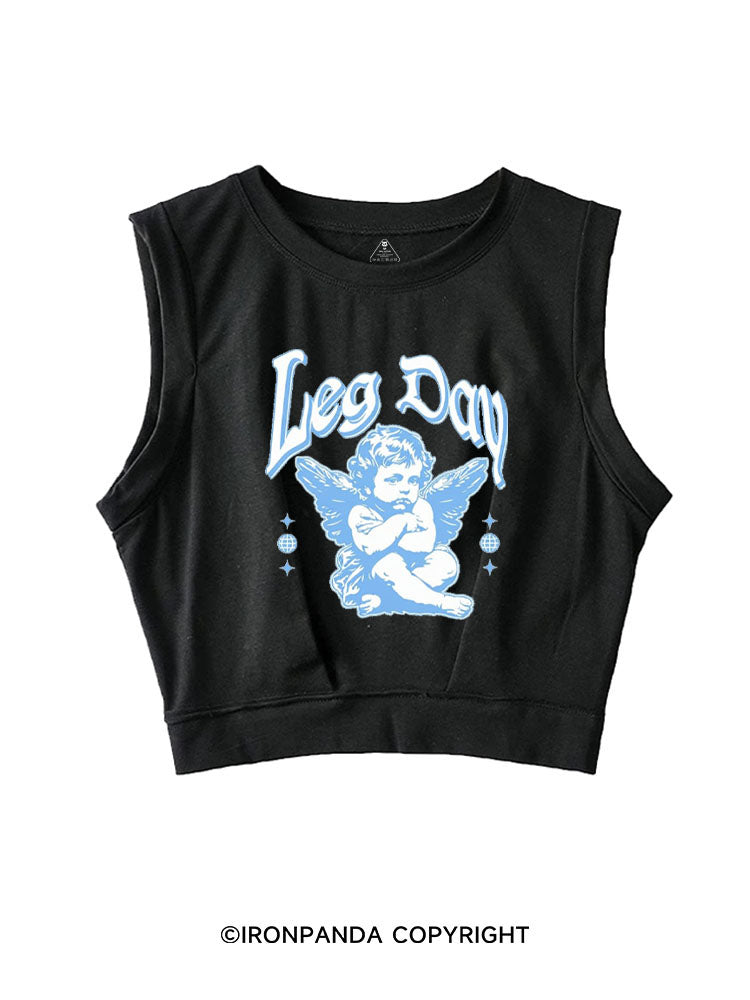 LEG DAY ANGLE SLEEVELESS CROP TOPS