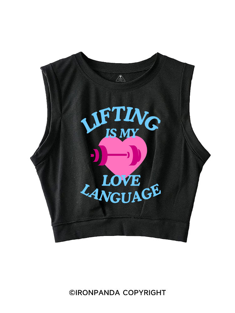 LIFTING IS MY LOVE LANGUAGE WORKOUT SLEEVELESS CROP TOPS