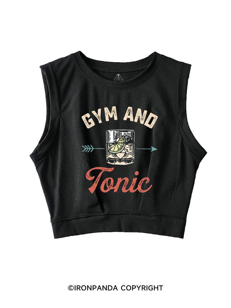 GYM AND TONIC GIN SLEEVELESS CROP TOPS