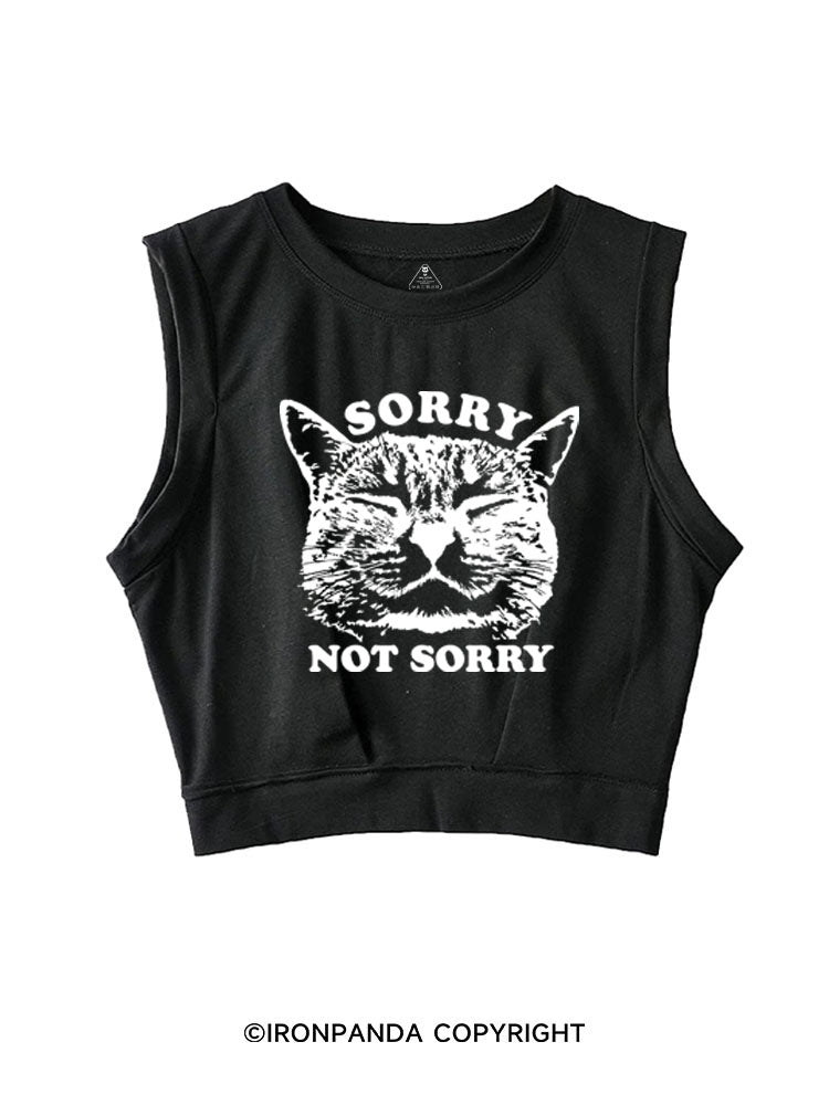 SORRY NOT SORRY SLEEVELESS CROP TOPS